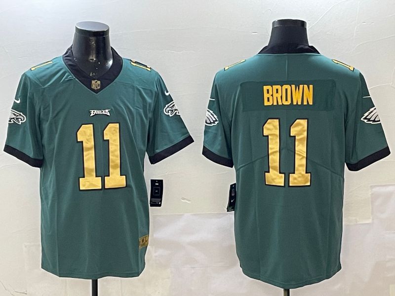 Men Philadelphia Eagles #11 Brown Green Gold Nike 2025 Limited NFL Jersey style 1->philadelphia eagles->NFL Jersey